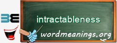 WordMeaning blackboard for intractableness